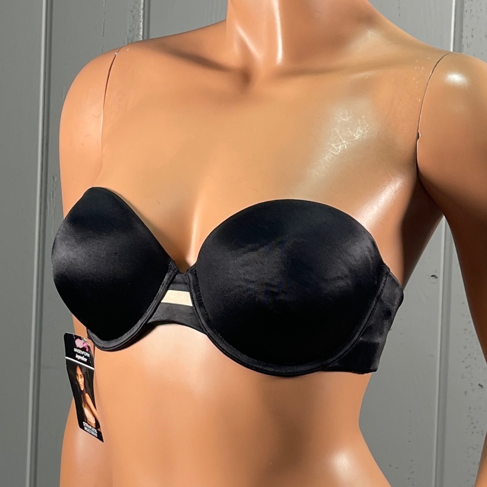 * NWT Maidenform Inspirations Women’s Black Strapless Multi-way Sz 36B